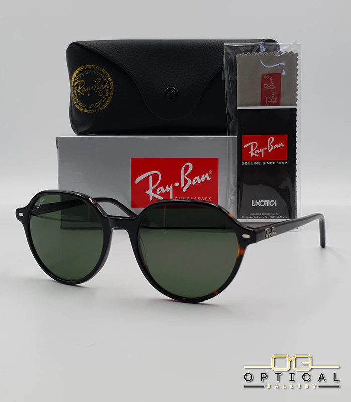 Lunettes de soleil Ray-Ban RB2195 Thalia - Écaille Tortoise / Vert G-15 Lunettes de soleil Ray-Ban RB2195 Thalia monture écaille de tortue verres verts G-15 avec étui et boîte d'origine.